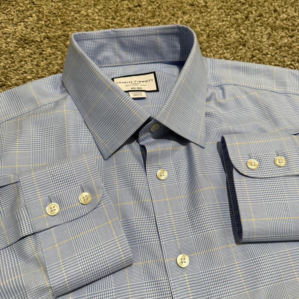 Charles Tyrwhitt Jermyn Street Classic Fit Dress Shirt 17.5/36 Check